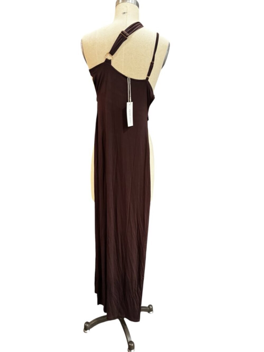 Riot Swim Chocolate Brown Asymmetrical Cover Up Dress S/M Minimal - Picture 7 of 9